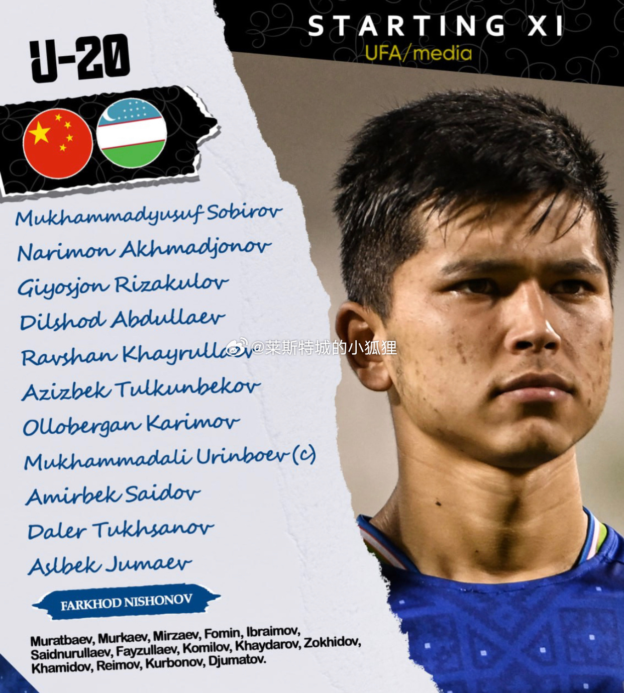  補時第2分鐘丟球！中國U20國青半場0-1落后烏茲別克斯坦U20