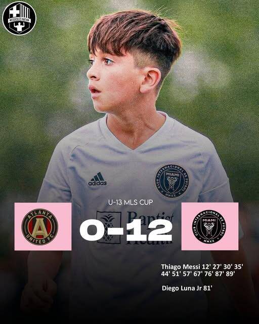  假新聞！梅西兒子U13比賽單場1人轟11球，多家媒體報(bào)道后刪除新聞
