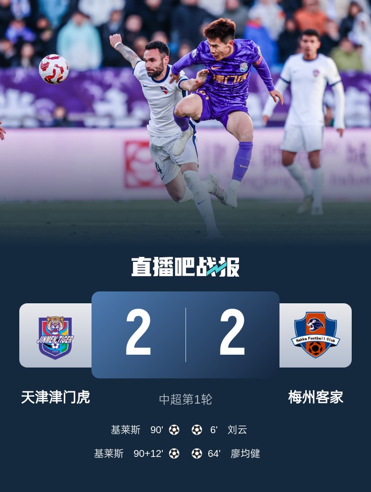  和風(fēng)勁吹！今日下午中超4場比賽全部以平局收場
